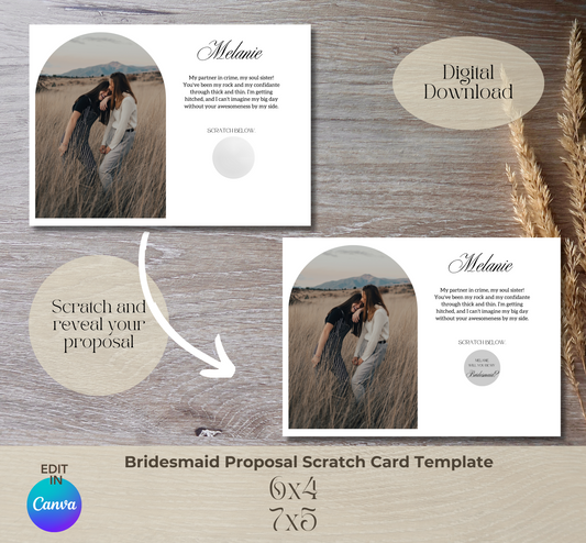 Minimalist Bridesmaid Scratch Proposal Card
