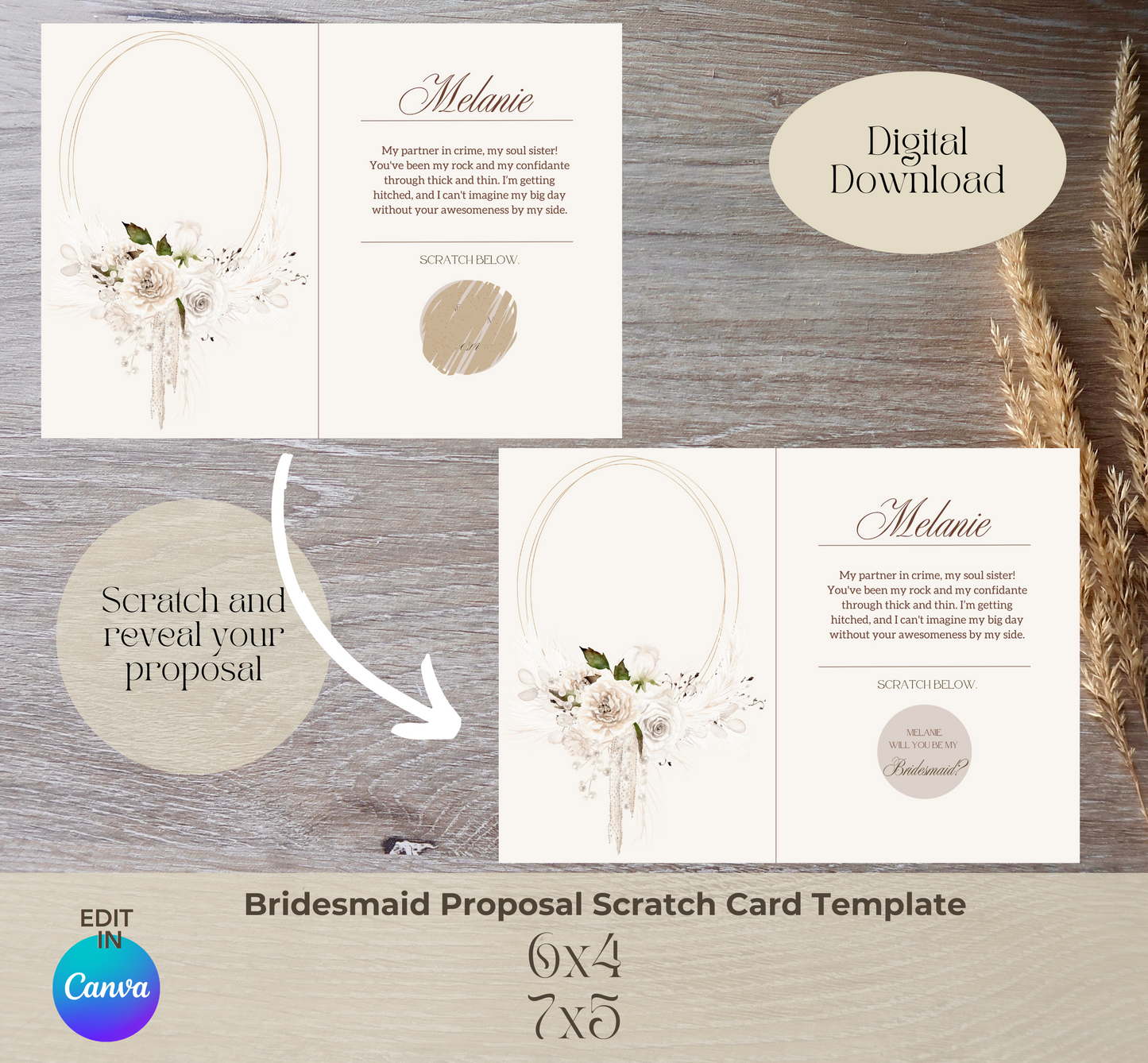 Bridesmaid Proposal Scratch Card| Pearls & Bows